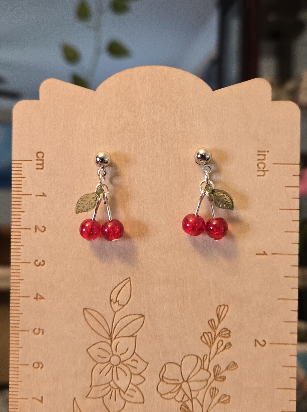 Red Cherry Earrings - Hand Crafted